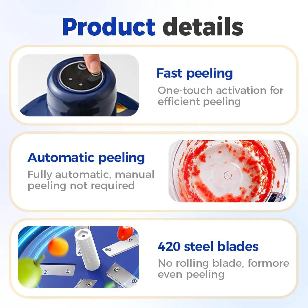 Electric Fruit Peeler Rechargeable Peeling Machine Portable Grape/tomato/Garlic Peeler Fruit Peeling Knife Tools
